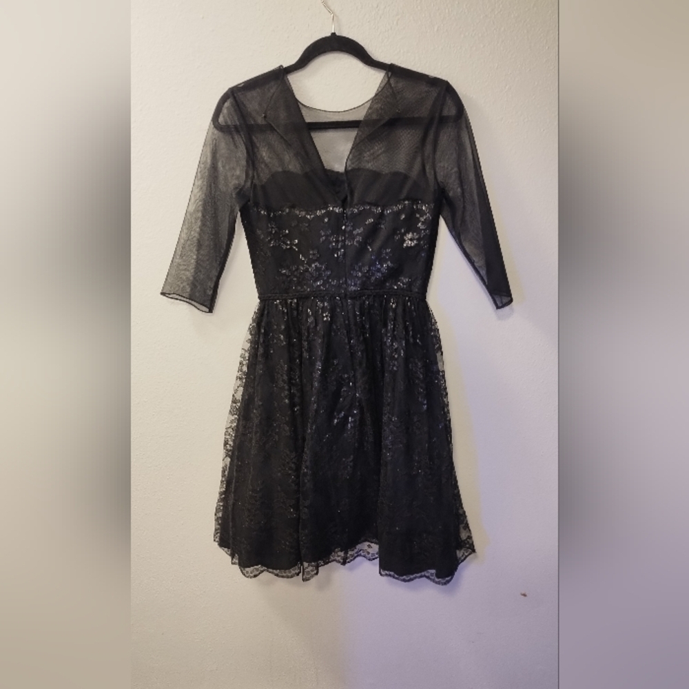 JS Boutique Woman's Black Lace Neck Illusion Party Js boutique dress